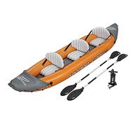 Bestway Kayak Hydro-Force Rapid X3 | Juego de Barco Inflable con Bomba de Mano, paletas, Asientos, Aletas y Bolsa de Almacenamiento | Tres plazas