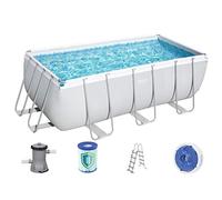 BESTWAY - Piscina Desmontable Tubular Power Steel 412x201x122 cm con Depuradora Cartucho 2.006 L/H y Escalera