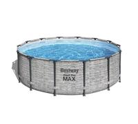Bestway: Set de piscina Steel Pro Max con estructura metálica efecto piedra - 427 x 122 cm