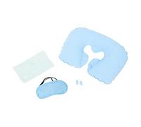 Bestway - Set de Viaje 3 en 1 con Almohada Hinchable Aterciopelada, Antifaz con Elástico y Tapones de Políester para Oídos Azul con Bolsa de Transporte
