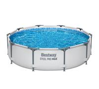 Bestway Steel Pro Max ™ Marco Pool Sin Bomba Ø 305 X 76CM, Gris Claro, Redondo