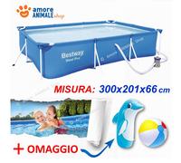Bestway Piscina rectangular Steel Pro 56411 300x201x66 cm con bomba y filtro