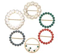 BESTYASH 1 Juego Hebilla De Pañuelo De Seda Anudada Trinquete Cuerda Elástica Anillo De Corbata De Camisa Leva Círculo Collar Antiladridos Pedrería Bridas Para Cables Atar Aleación 6 Piezas