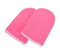 BESTYASH 1 Par guantes de depilación revestimientos baño durante la noche más cálido Suave Cubremanos con cera caliente cubiertas de cera de parafina guantes de tela poliéster Rosado