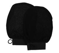 BESTYASH 1 par Guantes Exfoliantes de Ducha Manopla de Baño para Eliminación de Muerta Guantes de Masaje para Cuidado Corporal de Unidades Color Negro