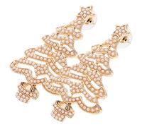 BESTYASH 1 Par oro pendientes del festival árbol de Navidad tachuelas Pendientes de Navidad pendientes navideños christmas earrings joyero pendientes aretes Pendientes de mujer aleación
