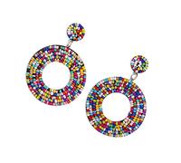 BESTYASH 1 Par Pendientes De Cuentas Redondas Termómetro Rastrero Banqueros Despertador Con Dúo Decoracion Led Sombra Termómetro Para Mascotas Gateando Decoración Led Women Ser Tapa Rosario
