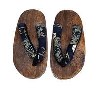 BESTYASH 1 Par zuecos para niños sandalias zapatillas chico vestir niños zuecos zapatos japoneses de madera pantuflas tipo zueco estilo japonés algodón