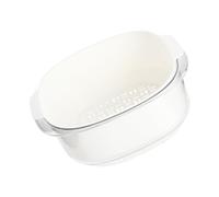 BESTYASH 1 pieza Cesta de Almacenamiento Multifuncional con Drenaje Doble para Cesto de Cocina para Lavar y Servir Alimentos Color Blanco Lechoso