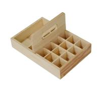 BESTYASH 1 Pieza Cesta de Madera básico Almacenamiento de aceites Estante de Almacenamiento de Aceite Esencial Organizador de Almacenamiento de Aceite Esencial Khaki
