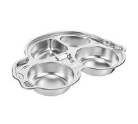 BESTYASH 1 pieza Plato Infantil Dividido Inoxidable con Diseño de Caricatura Bandeja de Comida para Comedores Escolares y Uso Diario