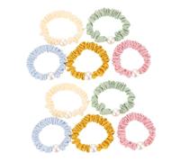 BESTYASH 10 Piezas Círculo de cabello multicolor anillos deportivos para el cabello soporte de de caballo de perlas accesorios cintas para el pelo coletero perlado