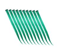 BESTYASH 10 Piezas peluca extensiones de cabello escena clips de extensiones de cabello estilo derecho extensión de cabello de color pelucas para mujeres Alambre de alta temperatura Verde