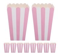 BESTYASH 100piezas Cubos De Palomitas De Maíz Rayas De Papel Recipientes Para Palomitas De Maíz Para Cine Color Rosa Pequeño Para Noches De Cine y Fiestas