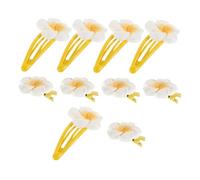 BESTYASH 10piezas Horquillas De Flor Plumeria Para Mujer y Niña Accesorios De Pelo Hawaianos Diseño De Flor Amarilla Para Fiestas De Verano y Bodas