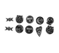 BESTYASH 10piezas Pinchos De Broche De Sombrero De Bruja Negro De Aleación Accesorios De Ropa y Decoración Elementos De Diseño Retro y Punk Para Vestidos y Prendas Casual