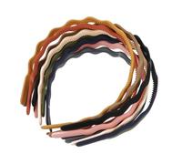 BESTYASH 12 Diademas De Plástico Para El Pelo Diademas Onduladas Para Niñas Para Mujeres Anchas Y Elásticas Onduladas De Moda Finas Con Dientes