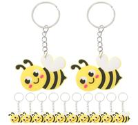 BESTYASH 12 Llaveros de Abeja de Dibujos Animados, Colgantes de Mochila de Metal y Pvc, Decoración Adorable para Llavero, Accesorios Colgantes Pequeños para Bolso, Set de 12 Piezas