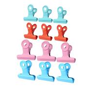 BESTYASH 12 piezas Clips Sellado Alimentos Coloridos Pinzas Compactas para Snacks Resistente Ligero Portátil Verde Azul Oscuro Rosa