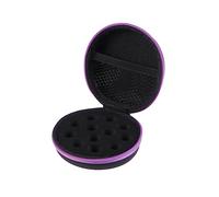 BESTYASH 12cuadrículas Bolsa De Almacenamiento Redonda De Piel Sintética para Aceites Esenciales Estuche De Transporte De Rejillas Bolsa De Almacenamiento Portátil para Esencias De Aceites