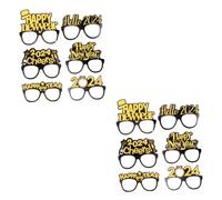 BESTYASH 12piezas Gafas De Papel Decorativas Para Fiesta De Año Accesorios De Celebración Diversión Fotos De Gafas Temáticas De Fiesta Para Eventos y Reuniones Festivas