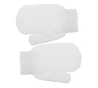 BESTYASH 1par Guantes Exfoliantes Para Baño y Ducha Exfoliador Para Eliminación De Muerta y Masaje De Color Blanco La Absorción De Productos De Cuidado