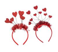 BESTYASH 2 Diademas de Corazón Rojas para San Valentín Lentejuelas, Accesorio Ligero para Fiesta y Cumpleaños, Banda Cabello Decorativa en Forma de Corazón, Adecuado para Celebraciones