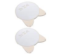 BESTYASH 2 Espejos Colgantes Acrílicos con Forma de Gato y Marco de Madera Decoración de Pared para Habitación Infantil Espejo de Maquillaje Seguro para Dormitorio y Baño