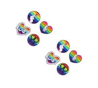 BESTYASH 2 Juegos Broche Preciosas Insignias Patrón De Arco Iris Alfileres De Botones De Orgullo Chapas Insignias Del Arco Iris Mini Globos De Halloween Aleación Colorful 4 Piezas
