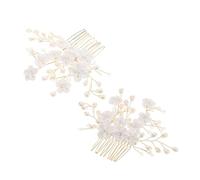 BESTYASH 2 Pcs Flor de Peineta para Boda Perlas Peineta Lateral Elegante para Novia y Madrina, Accesorio de Cabello Decorativo para Bodas y Eventos Formales