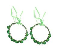 BESTYASH 2 Piezas Diadema de Flores Artificiales de Tela con Verde Boho para Mujeres Guirnalda Floral para Fiesta Irlandesa y Accesorios de Fotografía