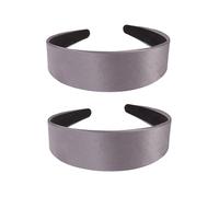 BESTYASH 2 Piezas Diademas Anchas de Satén Color para Mujer Accesorios Elegantes para Fiestas y Celebraciones Color Gris