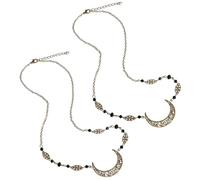 BESTYASH 2 piezas Diademas Bohemias para Mujeres y Niñas Colgante de Luna Hueca y Cristales Accesorios para Pelo de Boda y Estilo Gótico Tocados Elegantes para Eventos Especiales