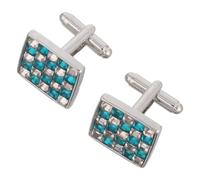 BESTYASH 2 Piezas Gemelos para Camisa Francesa con Zirconia Colorida Botones Cuadrados para Esmoquin Joyería Elegante para Hombre para Bodas y Eventos Formales