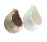 BESTYASH 2 piezas Jarra de Leche Cerámica con Boquilla Especial para Café y Salsas Dispensador de Jarabe y Leche para Uso Restaurantes y Cafés