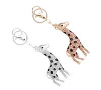 BESTYASH 2 piezas Llavero con Forma de Jirafa Colgante Decorativo para Bolso Diseño de Diamantes Accesorio Elegante y Práctico para Llaves y Bolsos