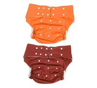 BESTYASH 2 piezas Pañales para Adultos Reutilizables Ajustables con Doble Botón Pantalones Antifugas para Incontinencia Personas Mayores Transpirables y Lavables de Naranja y Chocolate