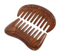 BESTYASH 2 Piezas Peine de Madera de Masajeador de Cabelludo Tallado Mano Peine Desenredante para Hombres y Mujeres Diseño Redondo y Cuadrado para Cuidado Capilar