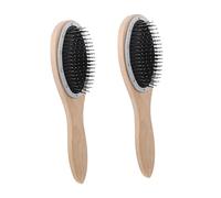 BESTYASH 2 Piezas peine de madera suavizado desenredador peines para el cabello para mujeres peine desenredante peinetas de madera para mujer peine de dientes anchos Acero inoxidable