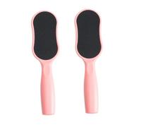 BESTYASH 2 piezas Pies Doble Cara Unidades con Mango Plástico Ergonómico Removedor de Durezas para Pedicura Profesional y Cuidado Personal Color Rosa