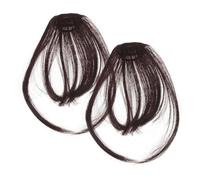 BESTYASH 2 Piezas pieza de peluca pinzas para el cabello de las mujeres ondulado vistoso bandas extensiones de flequillo falso clip falso en flequillo Alambre de alta temperatura Marrón