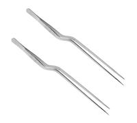 BESTYASH 2 Piezas Pinzas Oftálmicas para Cerumen Pinzas de Punta Curva de Acero Inoxidable Herramienta para Extraer Cerumen Kit para Limpieza de Oídos Casa
