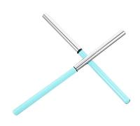BESTYASH 2 Piezas pluma de uñas cepillo de limpieza de esmalte de uñas cepillo de uñas con tapa las uñas Cepillos de manicura cepillos para limpieza de uñas Acrílico Blue