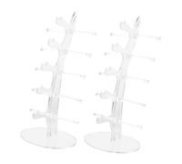 BESTYASH 2 Piezas Soporte Acrílico para Gafas Organizador Transparente para Exhibición de Gafas de Sol Estante Portátil Resistente para Tiendas