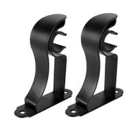 BESTYASH 2 Piezas Soportes de Barra para Cortinas de Hierro Negro Soporte Resistente para Instalación Lateral y Superior Paredes y Techos Accesorios para Cortineros Hogar