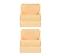 BESTYASH 2 Piezas Suministro De Manicura Cajas Organizadoras Maletin Manicura Estuche Caja De Herramientas De Uñas Portátil Light Brown