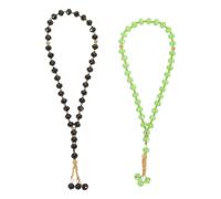 BESTYASH 2 Piezas Tasbih Musulmán Cuentas Cristal Vidrio Duradero Pulsera Oración Islam Para Hombres Mujeres Rezo Ramadán