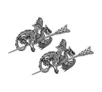 BESTYASH 2 Piezas Vintage Metal Hair Pins for Women Nordic Dragon Design Hair Sticks for Buns Daily Wear