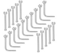 BESTYASH 20piezas Piercings Nariz de Acero Inoxidable Anillos de Gemas de Imitación Brillantes Aros Nasales de Gemas de Imitación para Mujer y Hombre Cartílago Plano