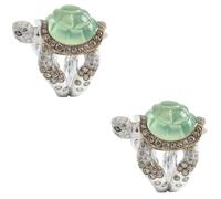 BESTYASH 2piezas Anillo De Tortuga Diseño Creativo y Elegante Para Mujeres Joyería De Dedos Para Uso Diario y Eventos Especiales Anillo Pastel Diamantes Artificiales